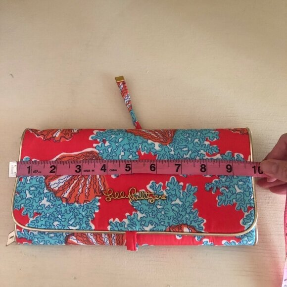 Lilly Pulitzer Coralina Print Cosmetic / Travel / Jewelry/ "On a Roll" Pouch Bag - Picture 9 of 10